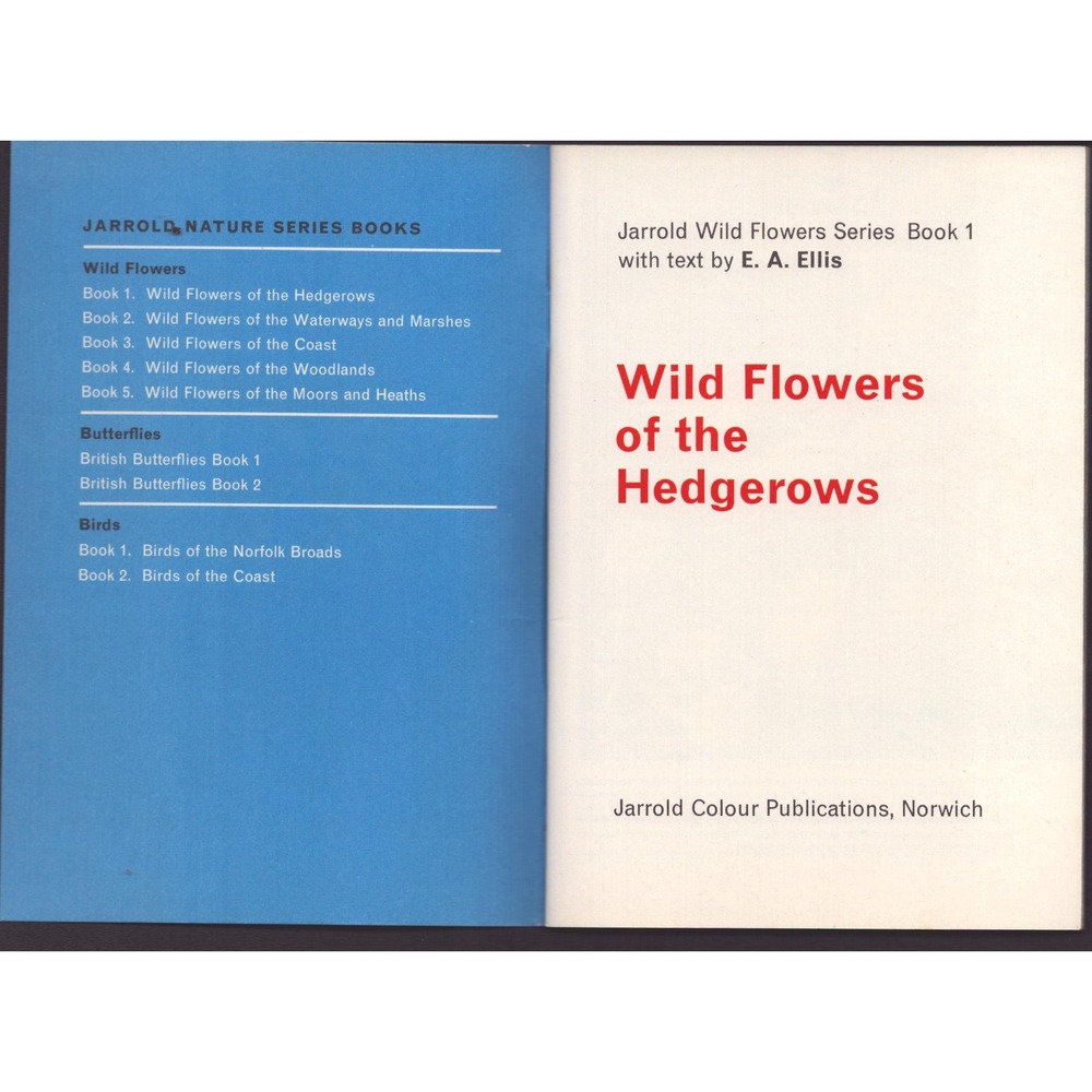 Wild Flowers of the Hedgerows Jarrold Nature Series Book 1 E. A. Ellis Guide - Picture 3 of 3